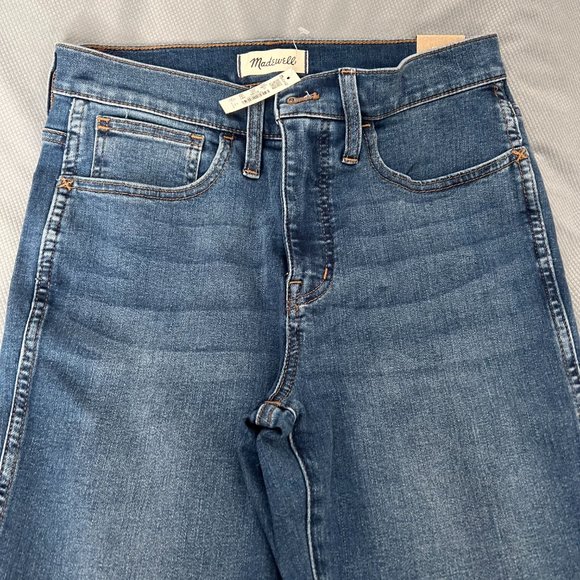 MADEWELL HIGH-RISE SLIM STRAIGHT JEANS IN GLYNN WASH SIZE 27 - Picture 7 of 7